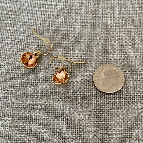 NWOT Earnings Peach Faceted Crystal and Gold Metal - Picture 4 of 6